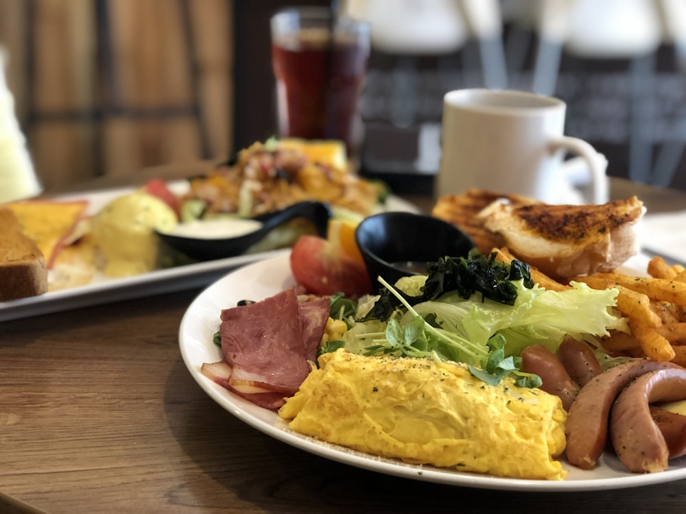 egg omelet on white ceramic plate