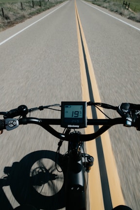 black and gray bicycle handle bar