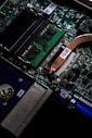 green and black computer motherboard