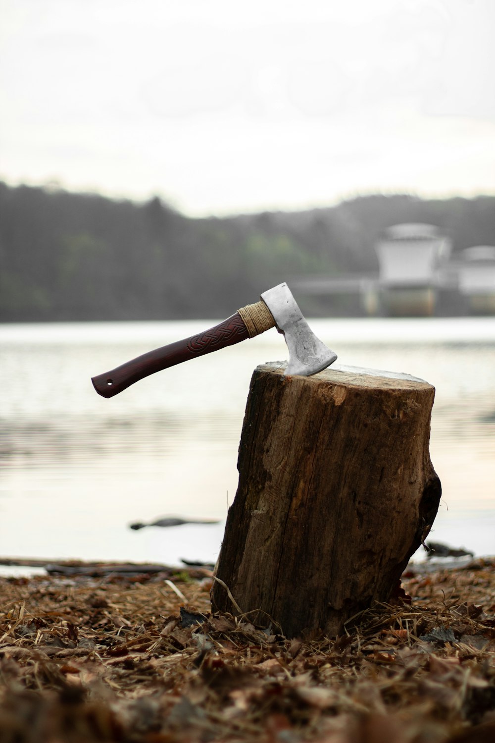 brown wooden handle on brown wood