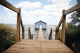 brown wooden dock on sea during daytime