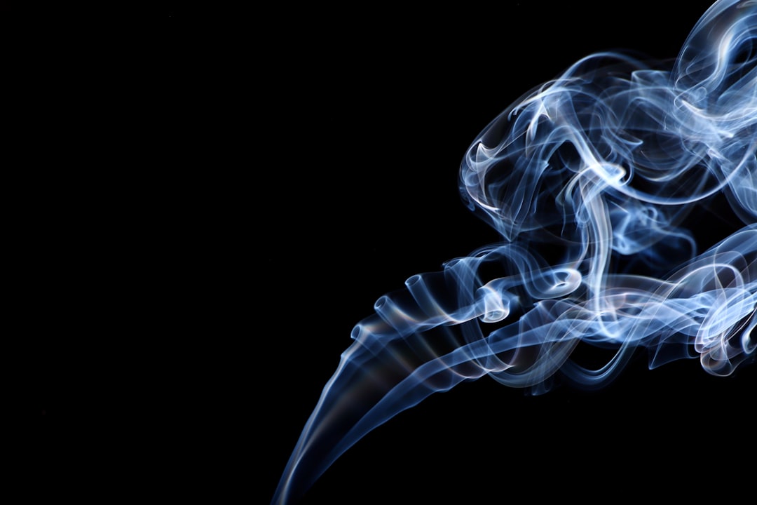 white and blue smoke illustration