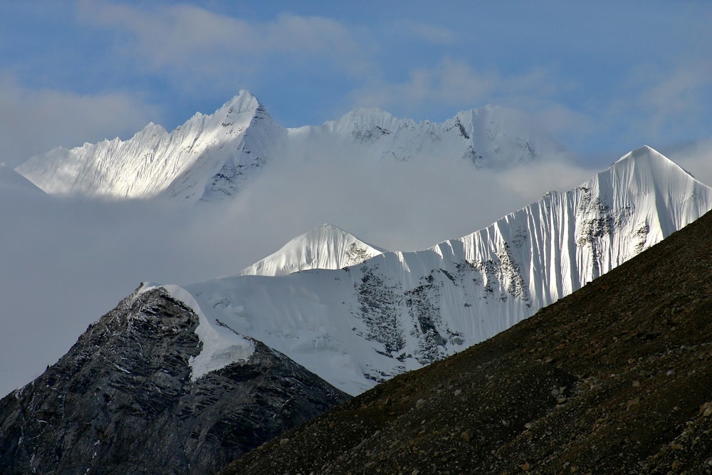 snow covered mountain under blue sky during daytime