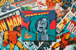 a bunch of comic books laying on top of each other