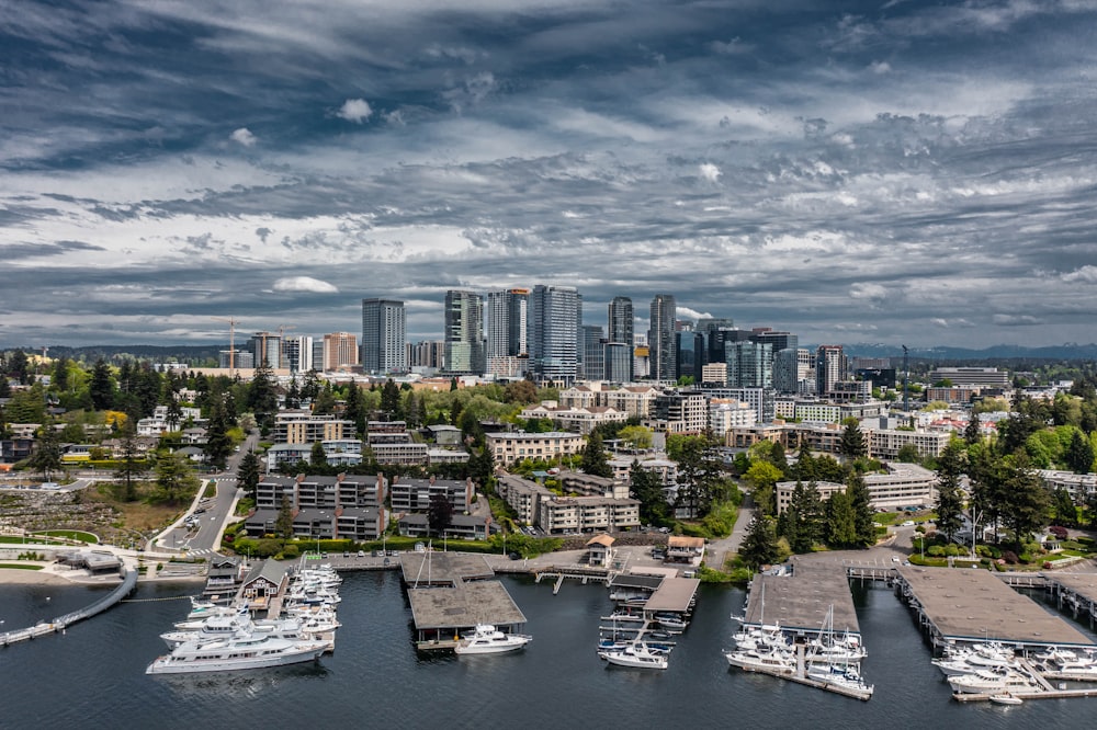 Vue aérienne des bâtiments de la ville pendant la journée