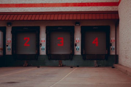 red and white concrete building