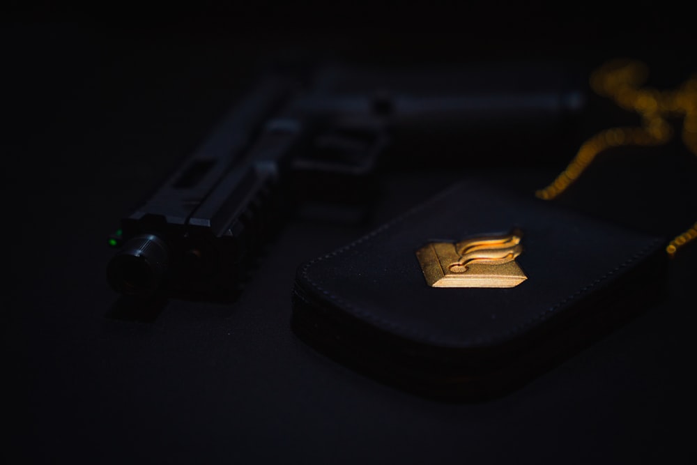 gold ring on black surface