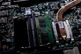 green and black computer motherboard
