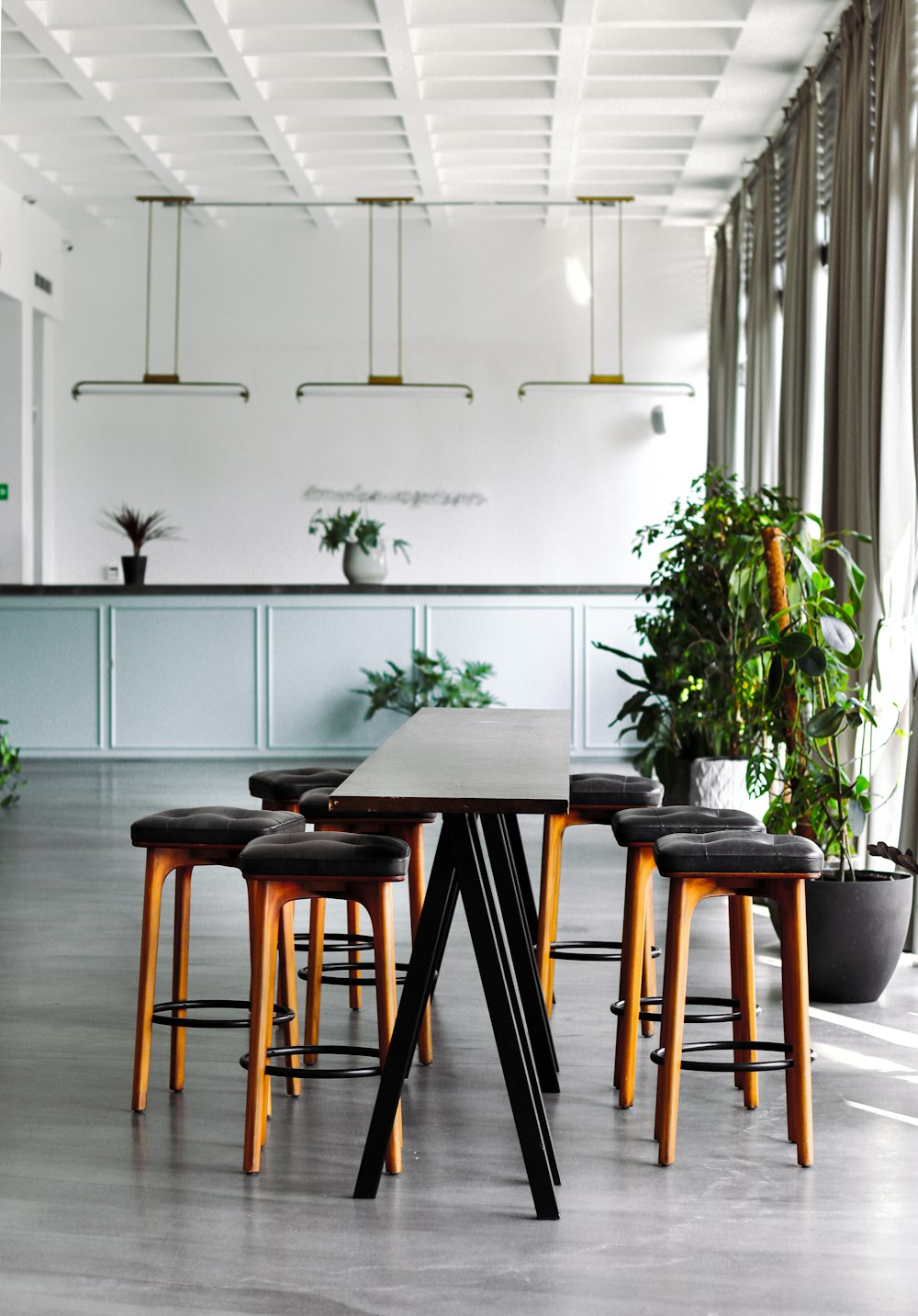 brown wooden chair beside table