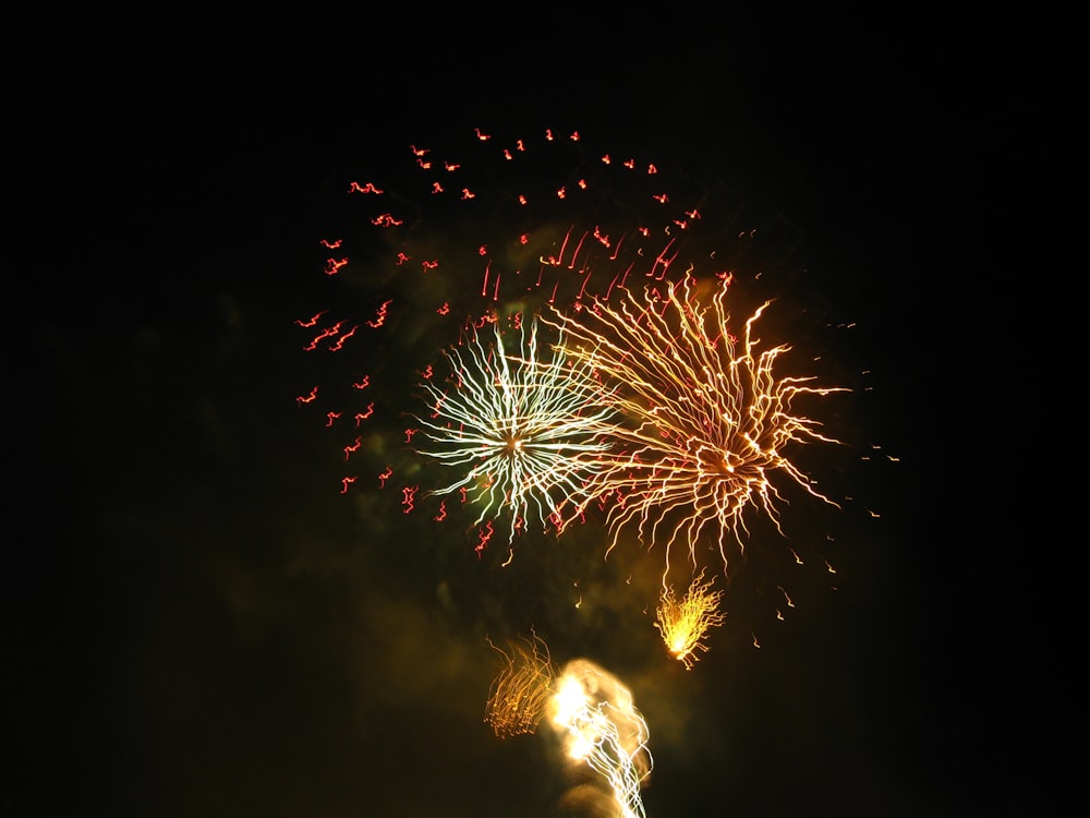 red and yellow fireworks display