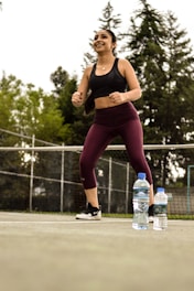 Athlete wearing breathable performance sportswear during an outdoor workout.