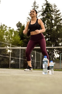 Athlete wearing breathable performance sportswear during an outdoor workout.