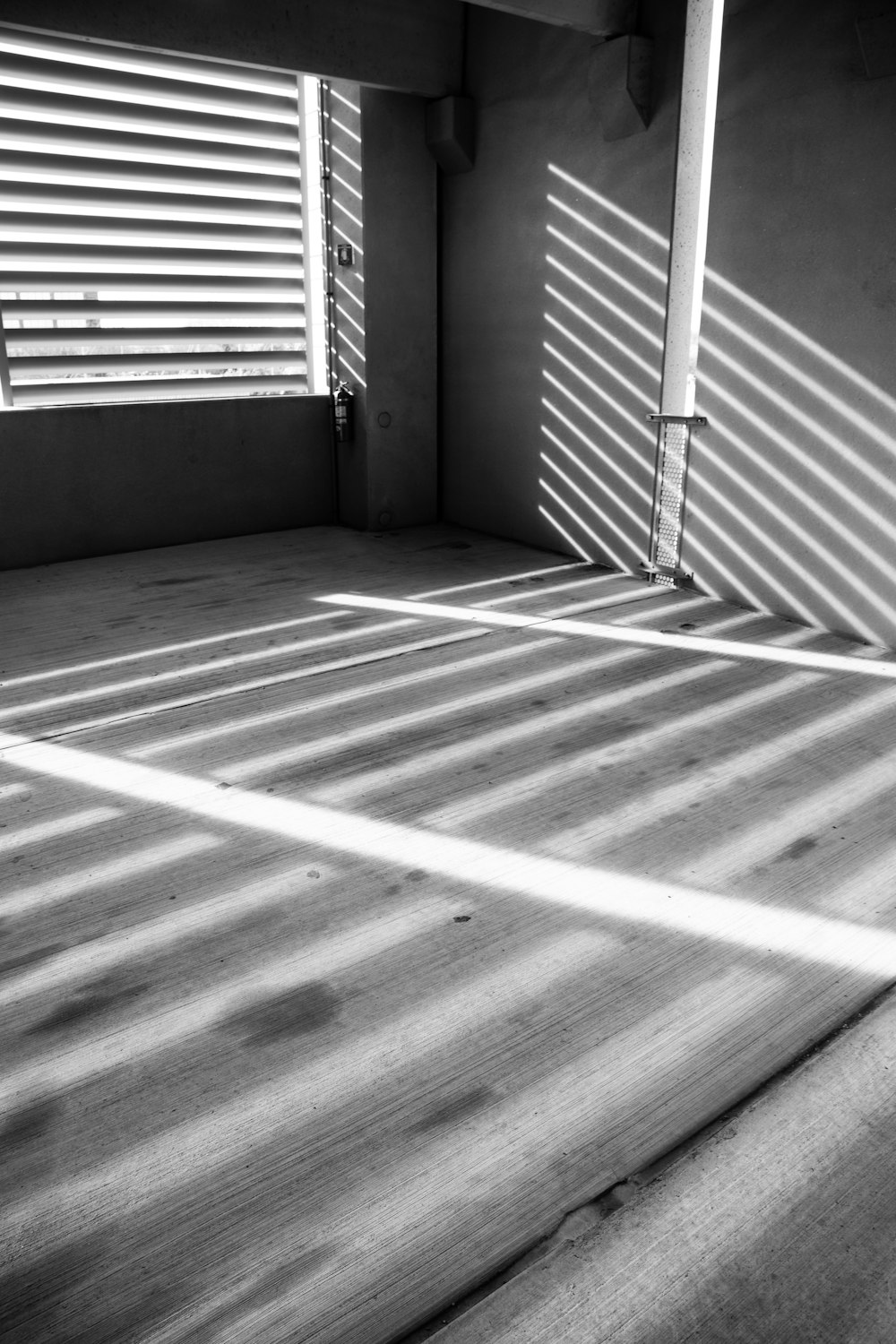 grayscale photo of a garage door