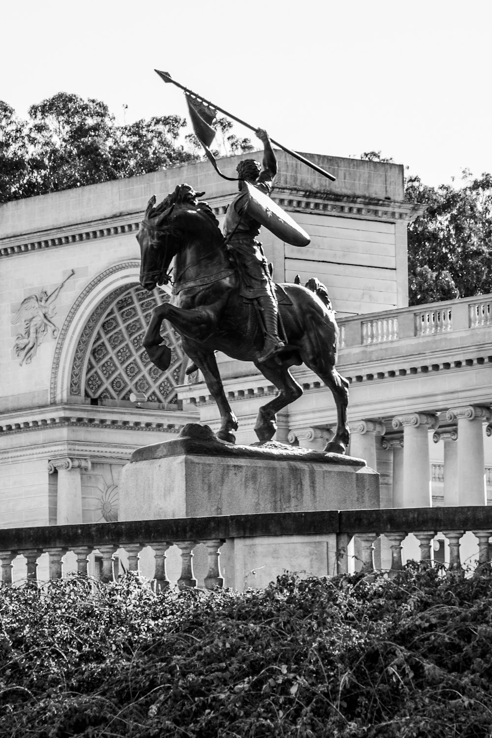 man riding on horse statue