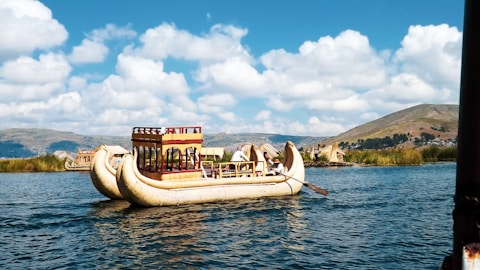 brown and white boat on water during daytime