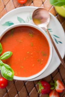 soup in white ceramic bowl