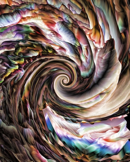A detailed artistic visualization of swirling energy vortices representing the unification of physical theories.