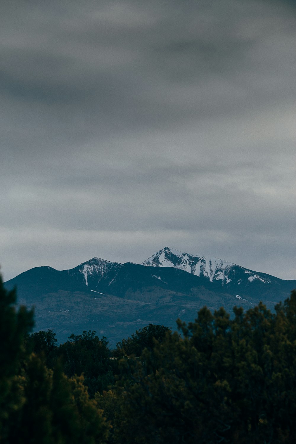 green trees near mountain under cloudy sky during daytime