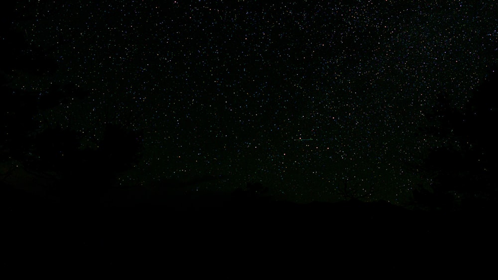 black and white starry night