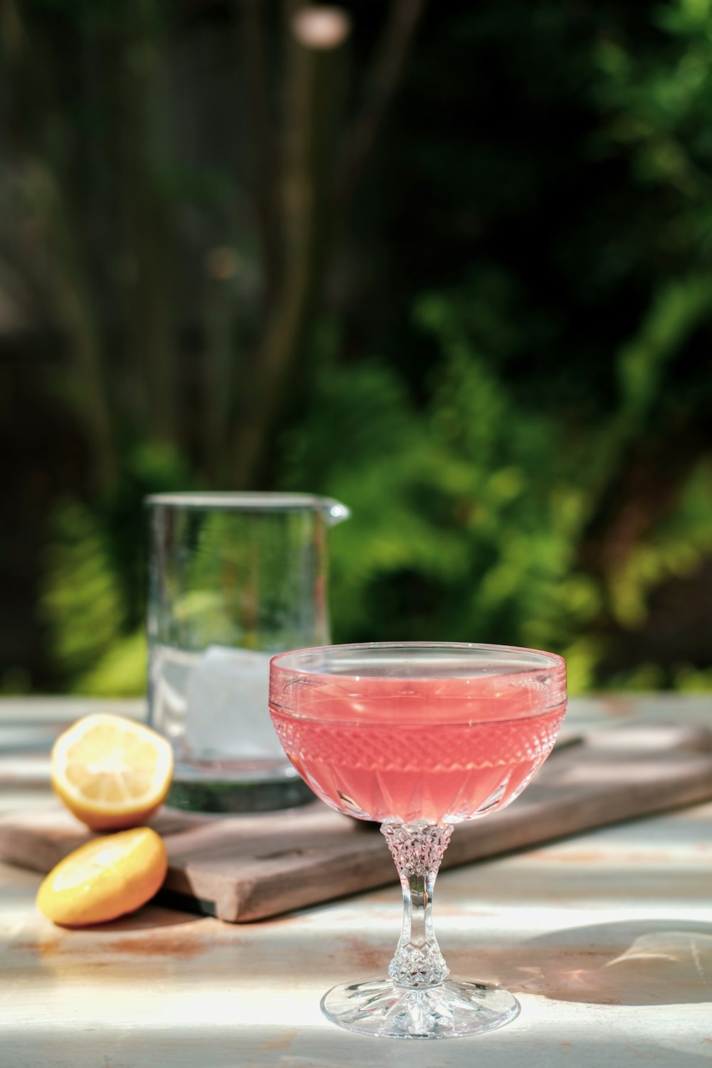 clear wine glass with red liquid