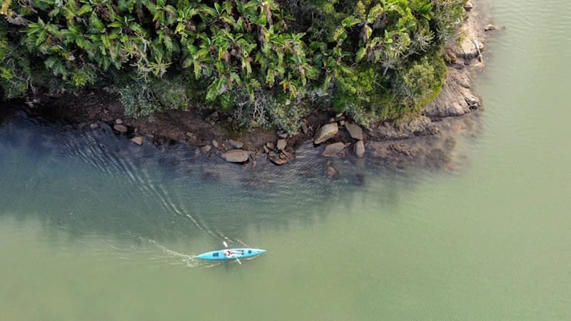 Kayaking on calm water