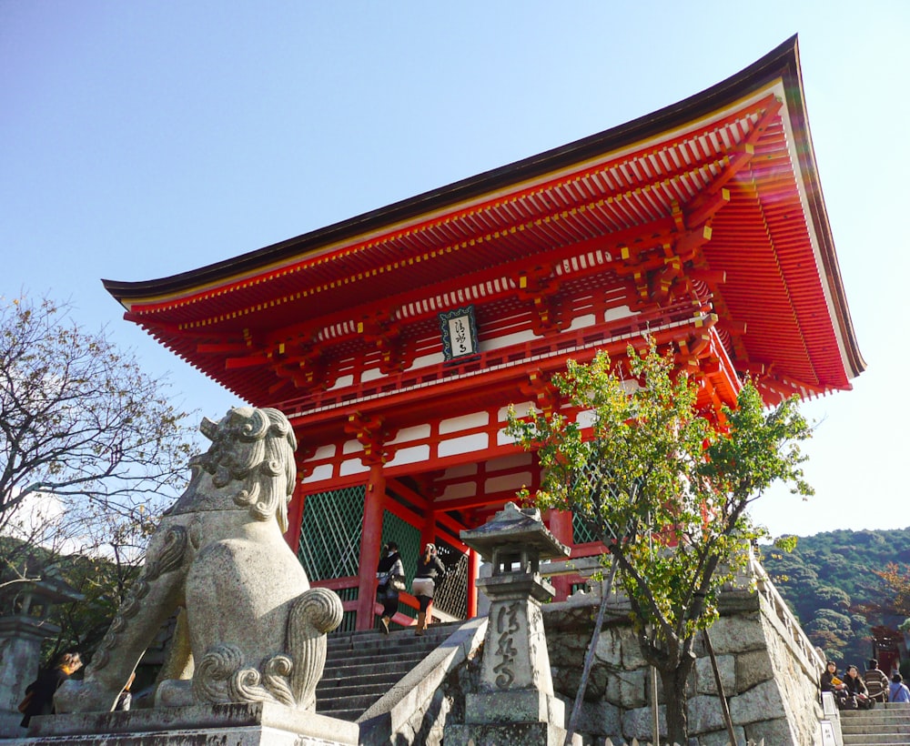 red and white temple under blue sky during daytime