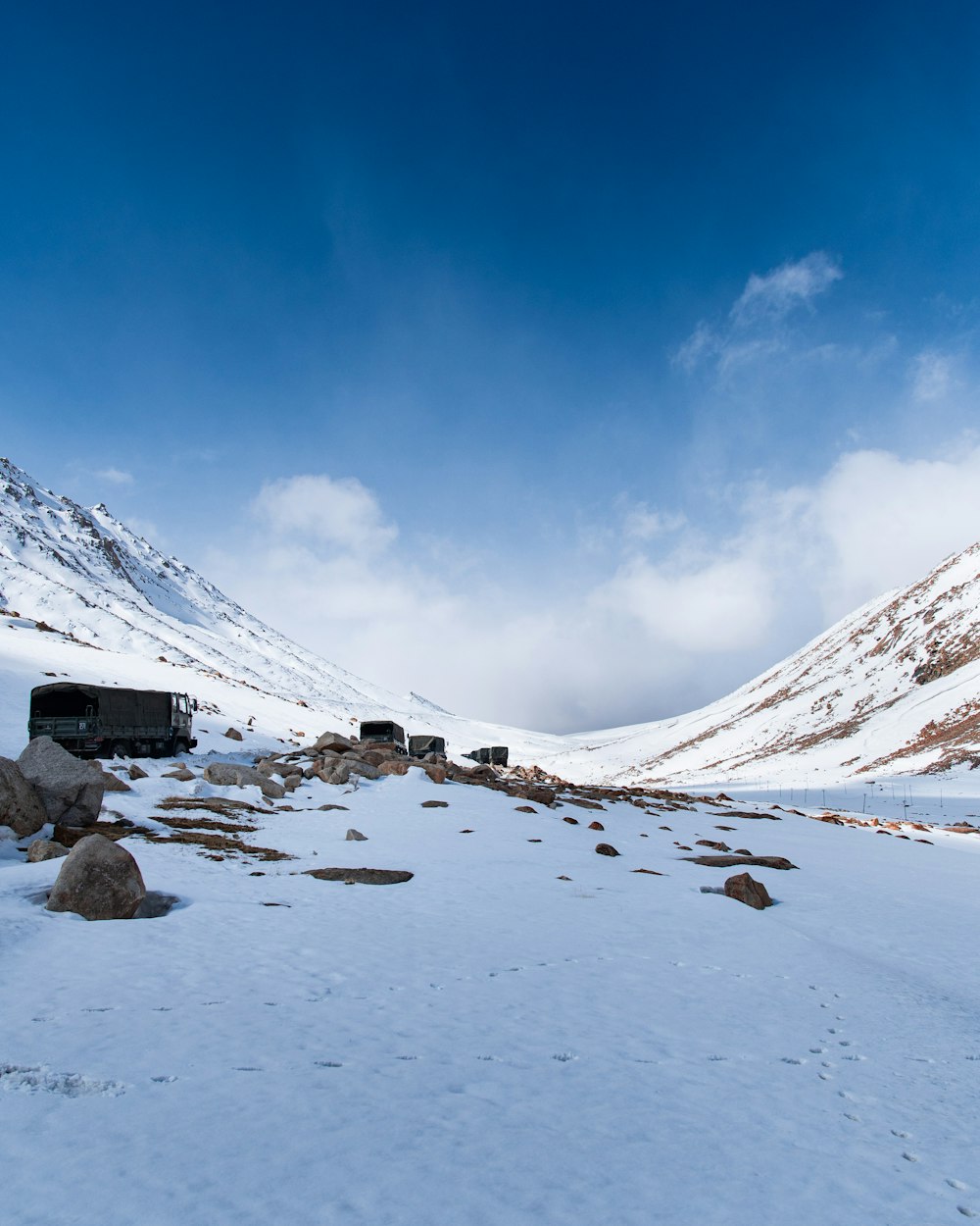 snow covered mountain under blue sky during daytime