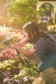 Professional photographer capturing a sunlit terrace with comfortable seating and vibrant plants.