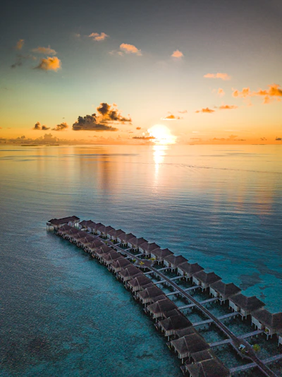 gray concrete dock on sea during sunset