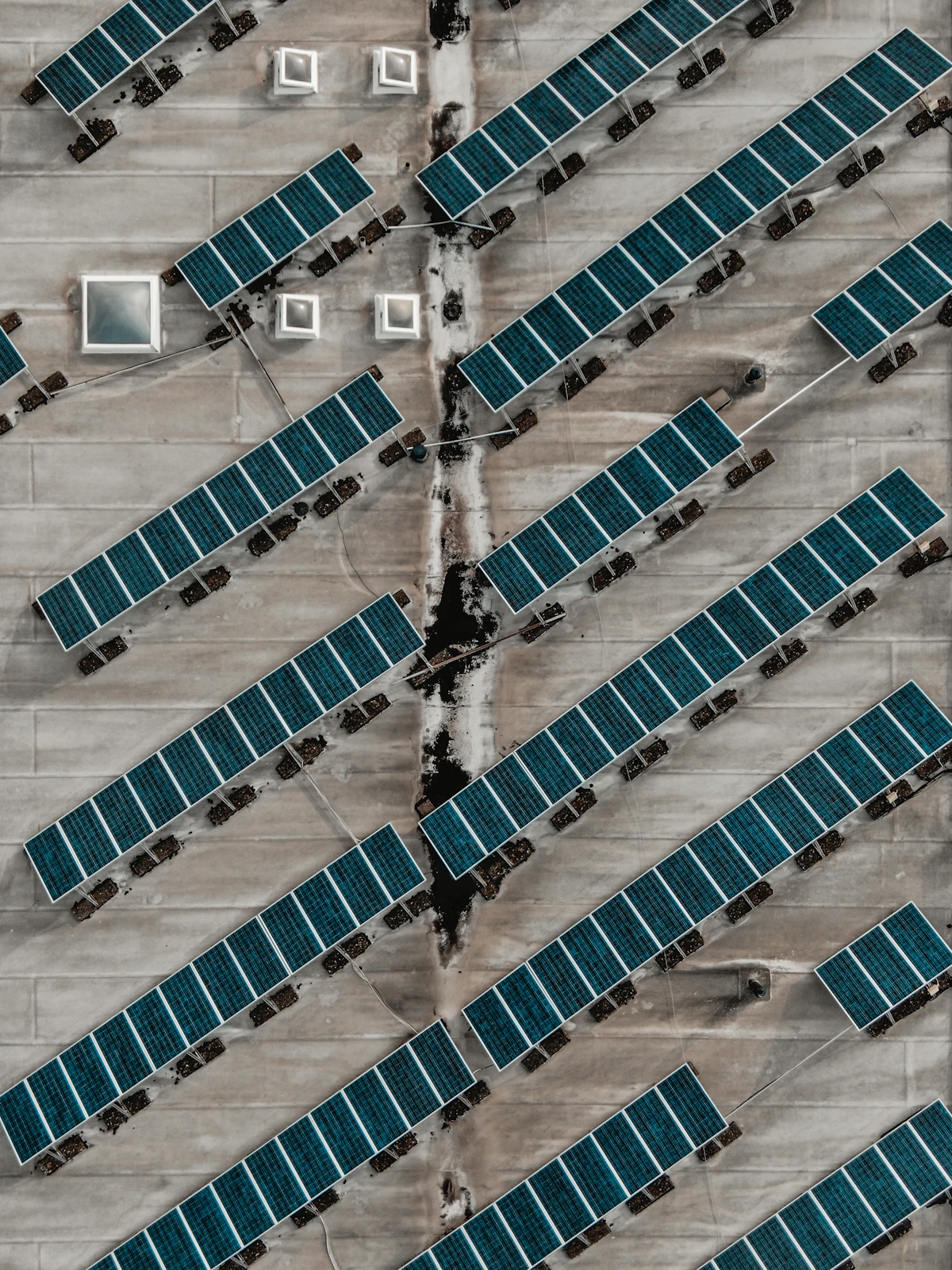 Aerial view of a sprawling car dealership lot