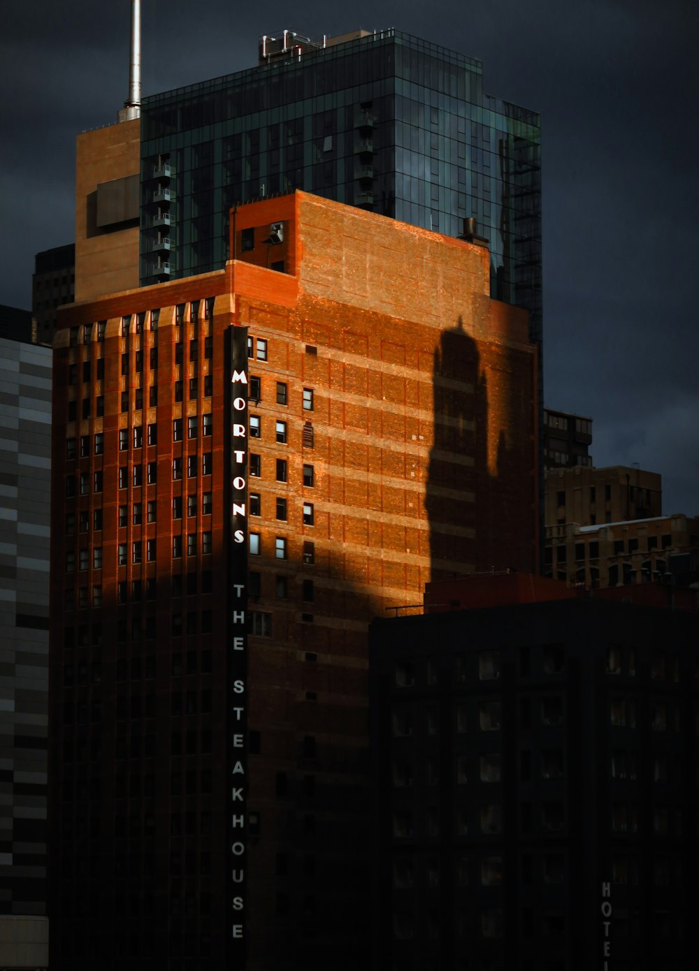 brown concrete building during night time