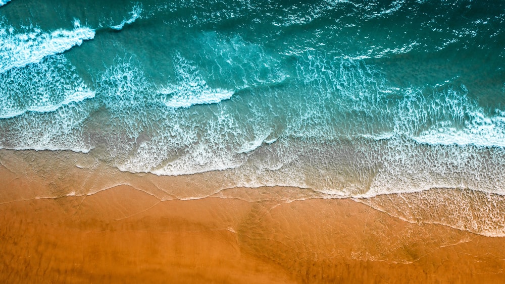 aerial view of ocean waves