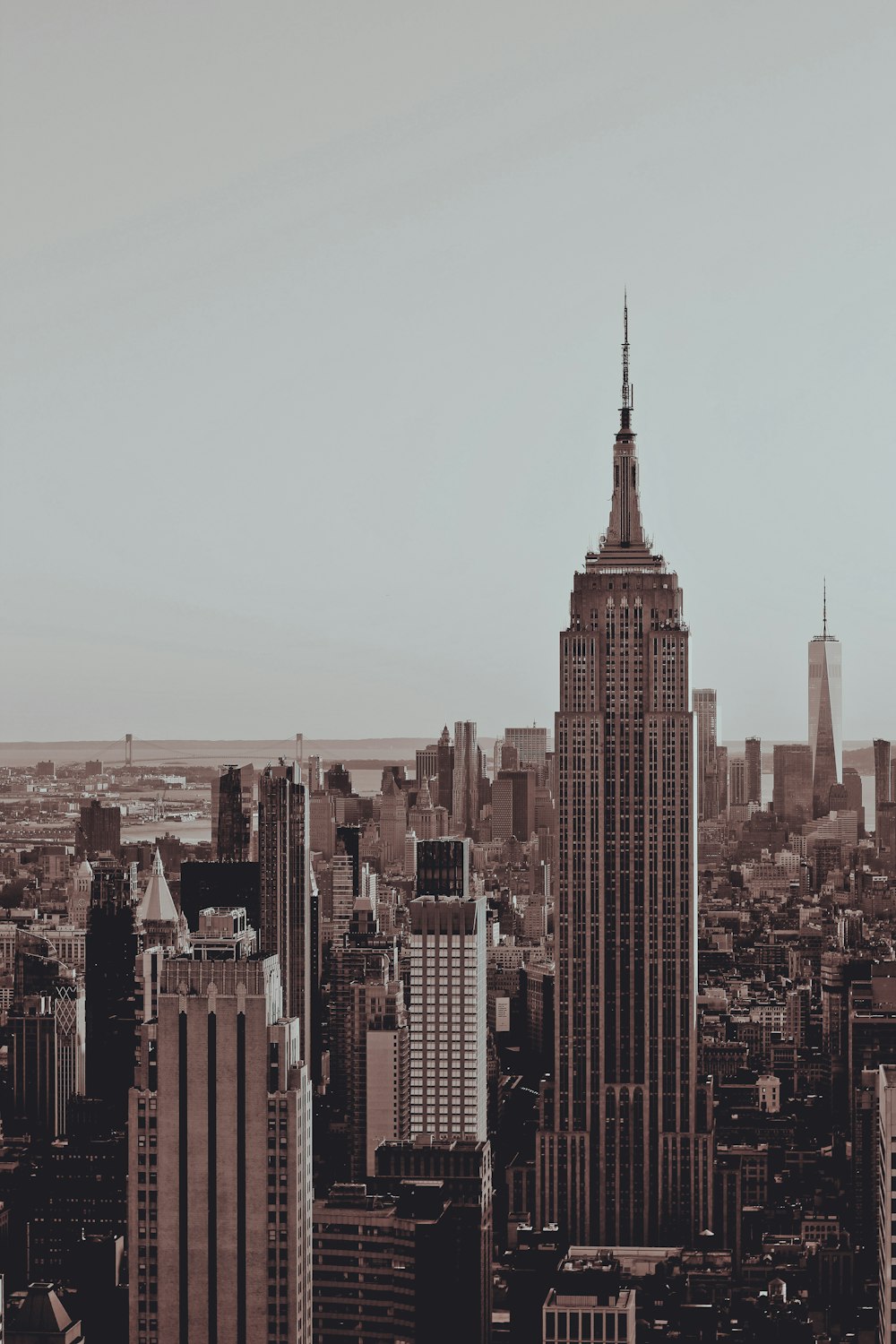 city skyline under white sky during daytime