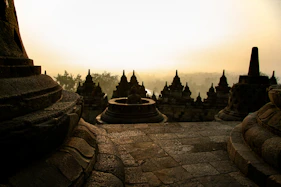 brown and black concrete temple