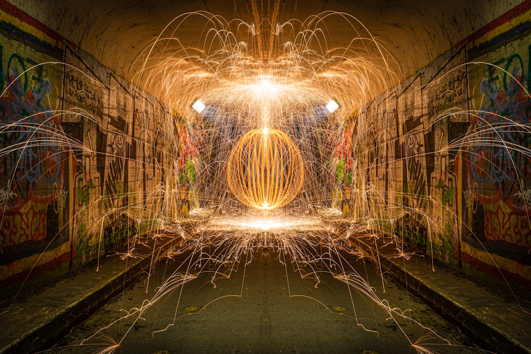 steel wool photography of tunnel