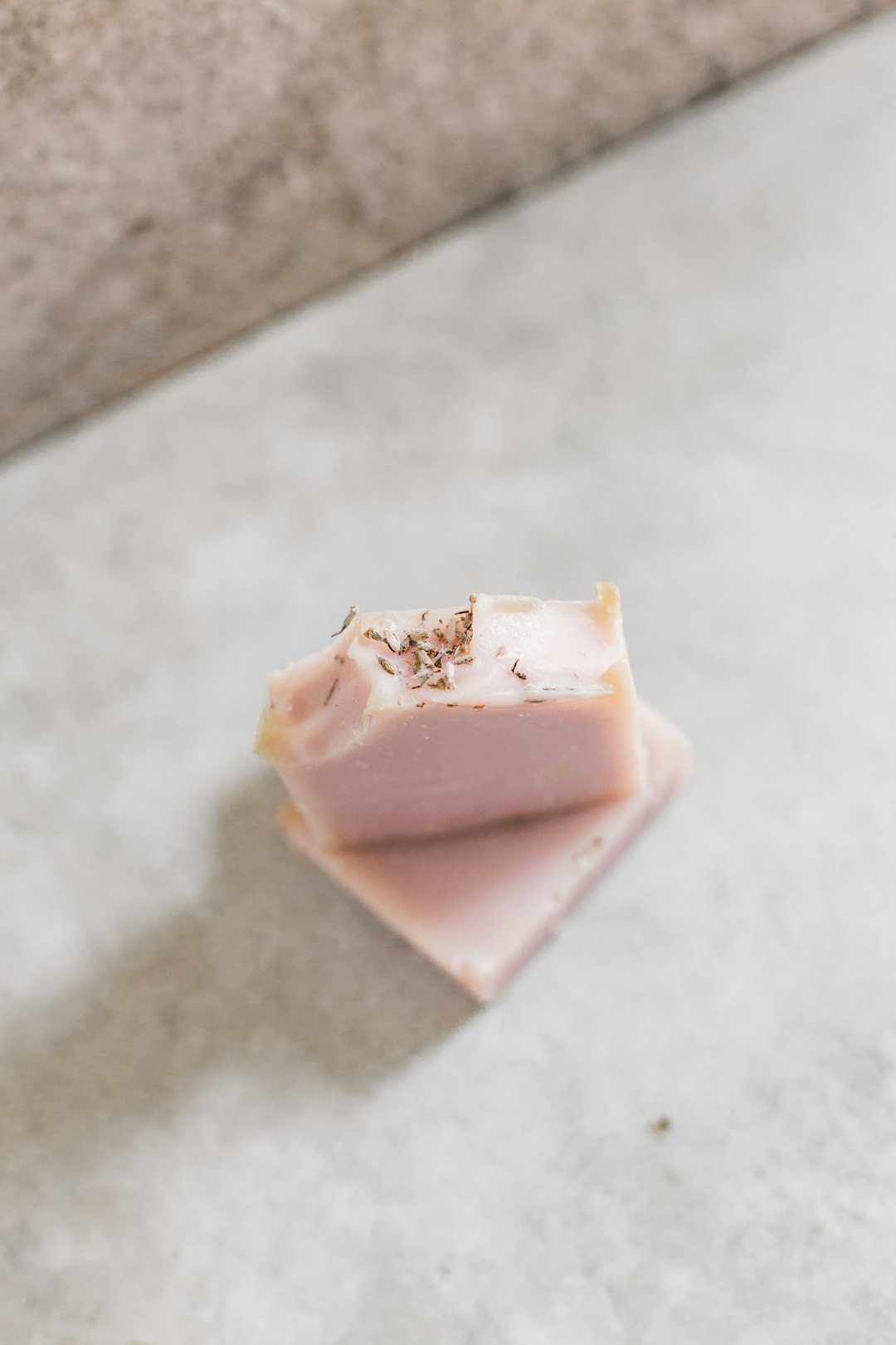 pink and white rectangular food