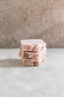 white and brown soap bars.