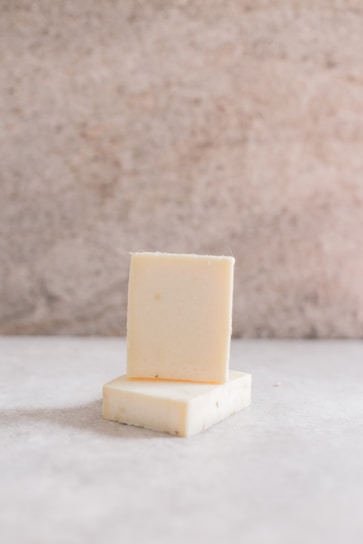 white square soap on white surface