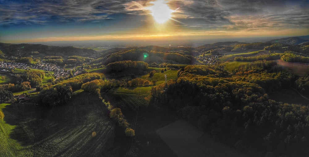 Vue aérienne de la ville pendant la journée