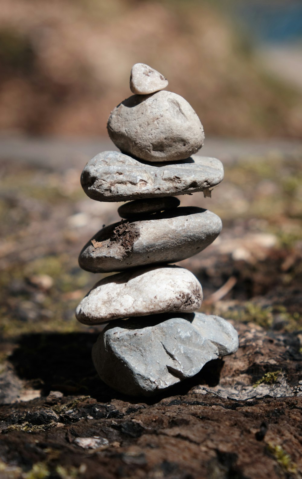 gray and black stone stack