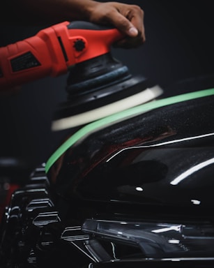 red and black power tool