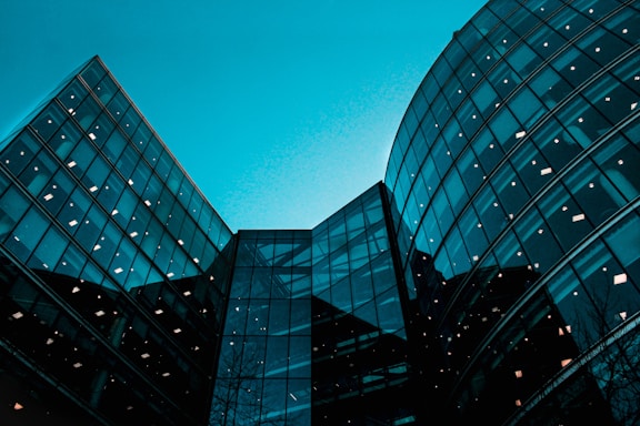 glass walled high rise building