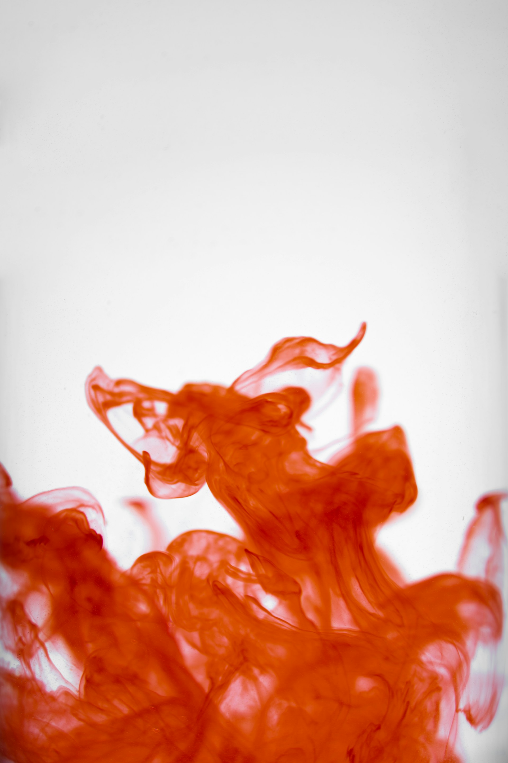 red smoke on white background