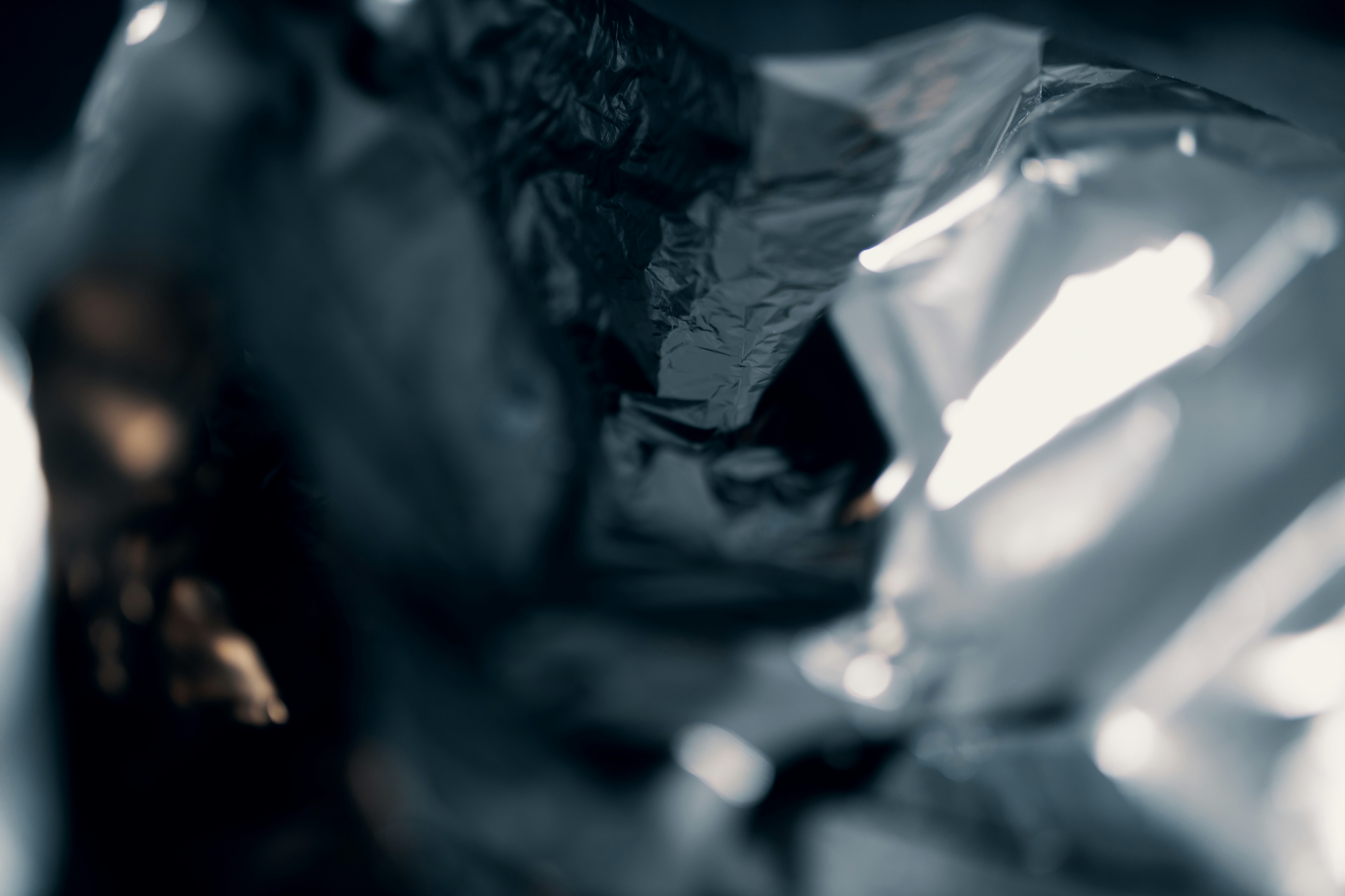 Black fabric on white fabric