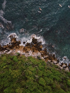 brown rocks on body of water during daytime