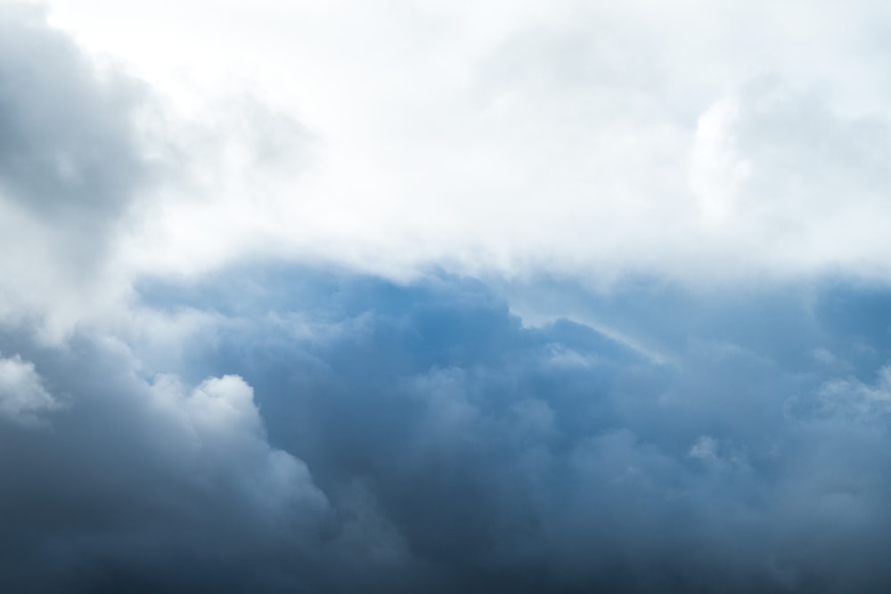 white clouds and blue sky