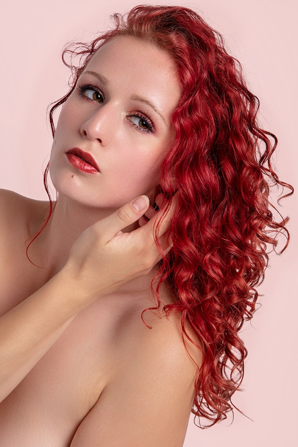red haired woman with red hair