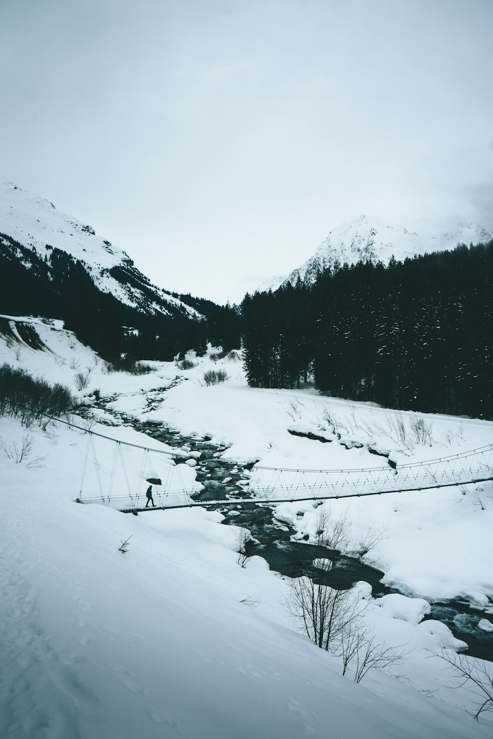 snow covered mountain during daytime