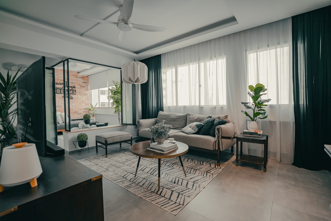 living room with sofa and coffee table