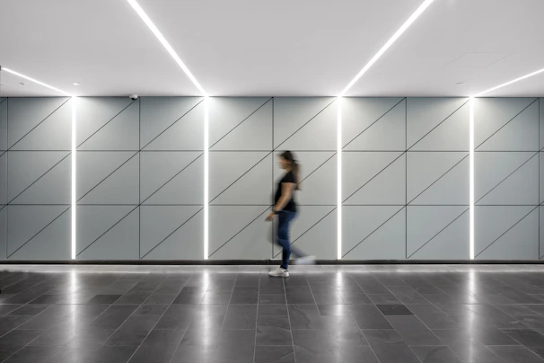 Stylish hallway renovation with modern lighting shown in a vibrant video clip.